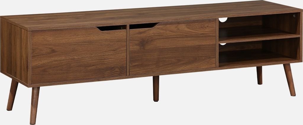 sweeek - TV-Möbel mit Nussbaumdekor, 2 Türen, 160 cm - Produktbild 4