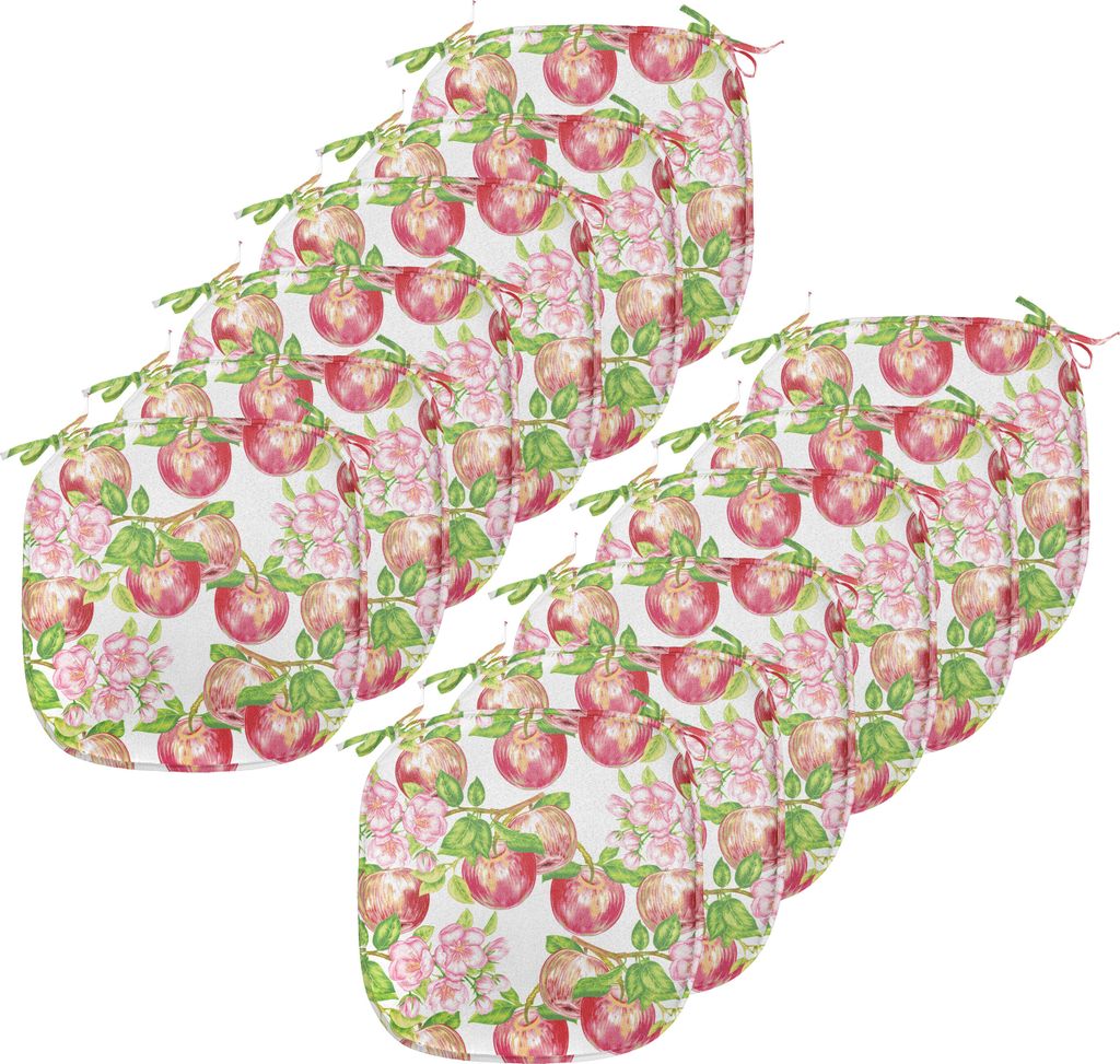 ABAKUHAUS viktorianisch Polster für Esszimmerstühle, Natur Apfelbaum Blume, Dekoratives wasserfestes Kissen mit Riemen für Küchensitze, 40 cm x...