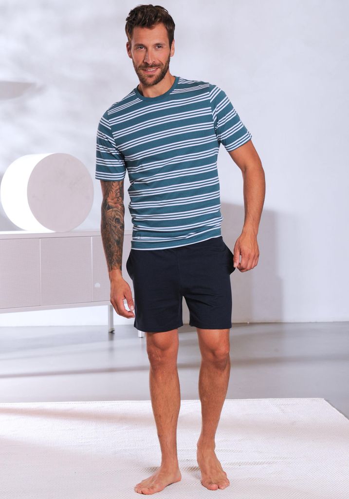 AUTHENTIC LE JOGGER Pyjama 4 -teilig navy / petrol Größe 60/62