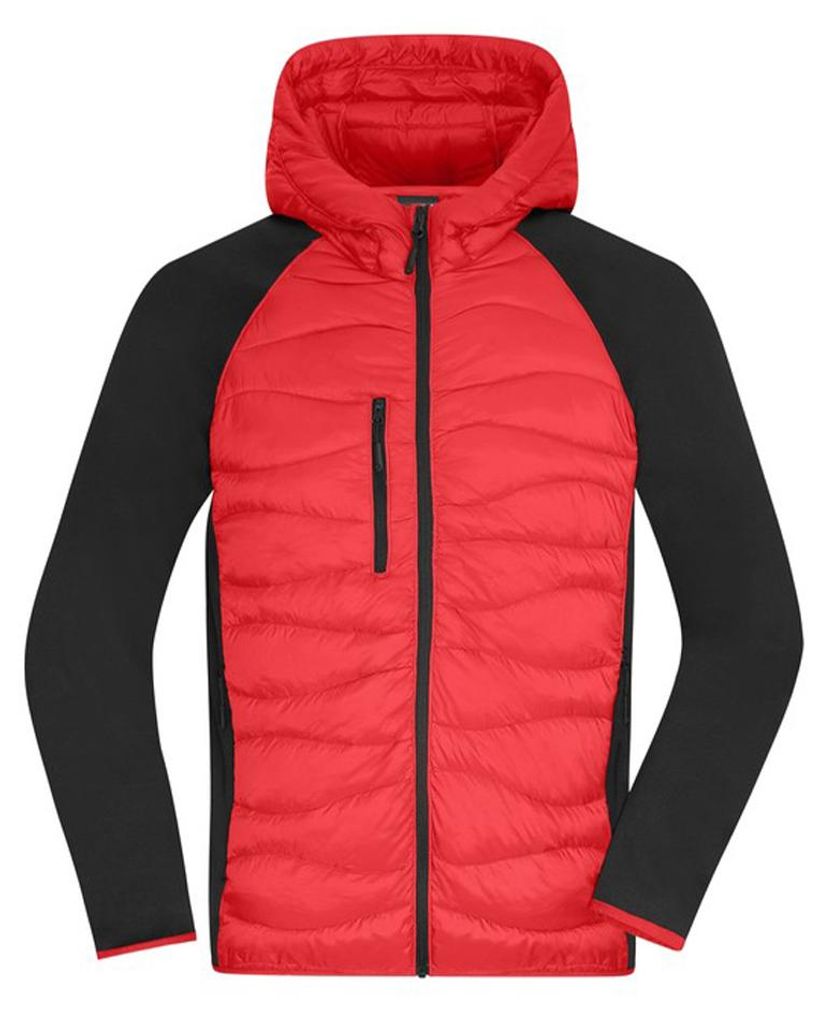 James and Nicholson - Hybridjacke für Herren LT2508 (XL) (Rot/Schwarz)