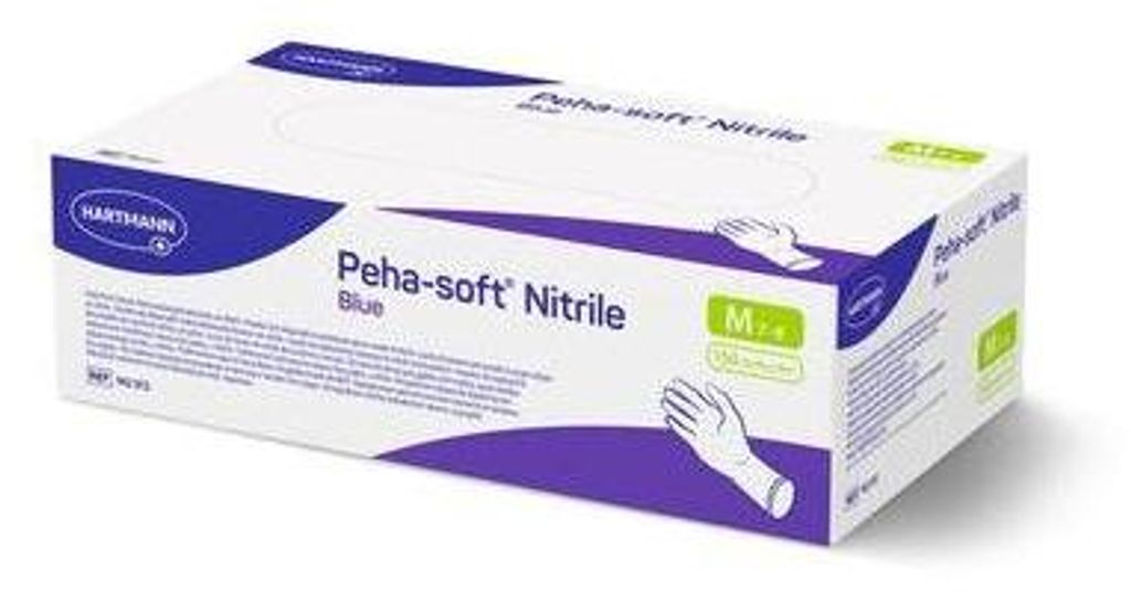 Hartmann Peha-soft nitrilhandschoenen, blauw, maat M, P100 Productafbeelding 