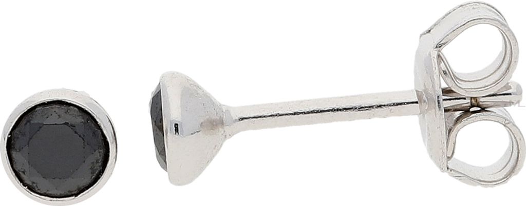 JuwelmaLux Ohrstecker 925 Silber mit Zirkonia schwarz JL10-06-2218
