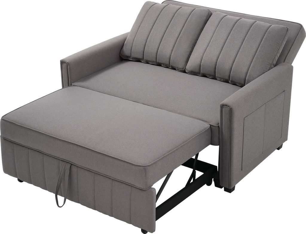 okwish Schlafsofas Sofabett Daybett Klappsofabett mit Schlaffunktion, Tagesbett ,verstellbare Rückenlehne,Multifunktionales Sofa,Grau