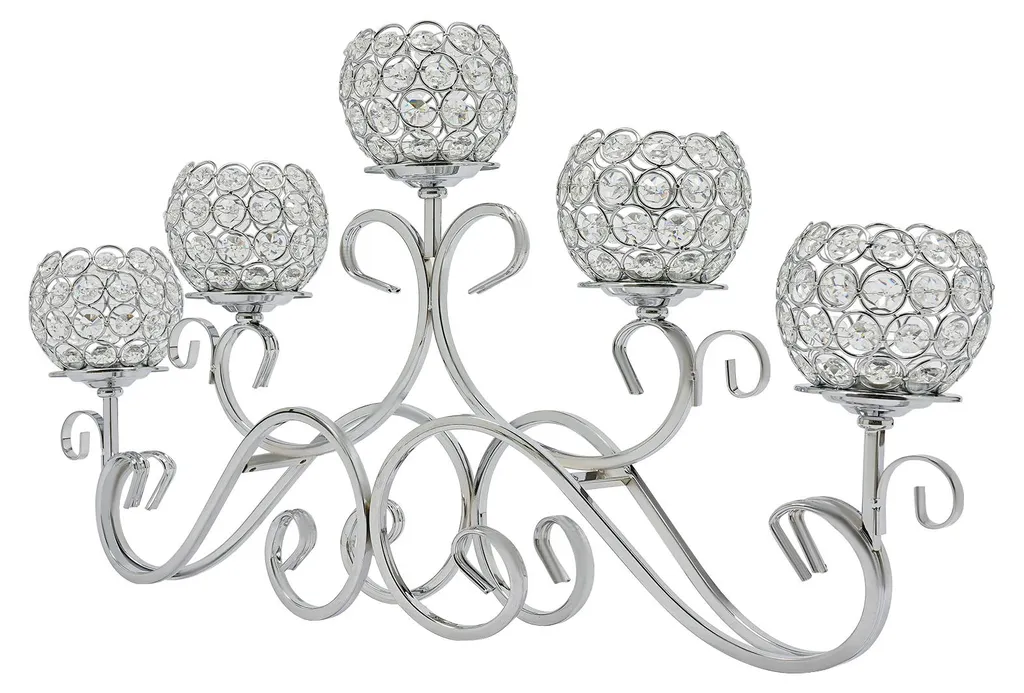 Bougeoir argenté au design élégant en métal durable, Modèle Silver-H15