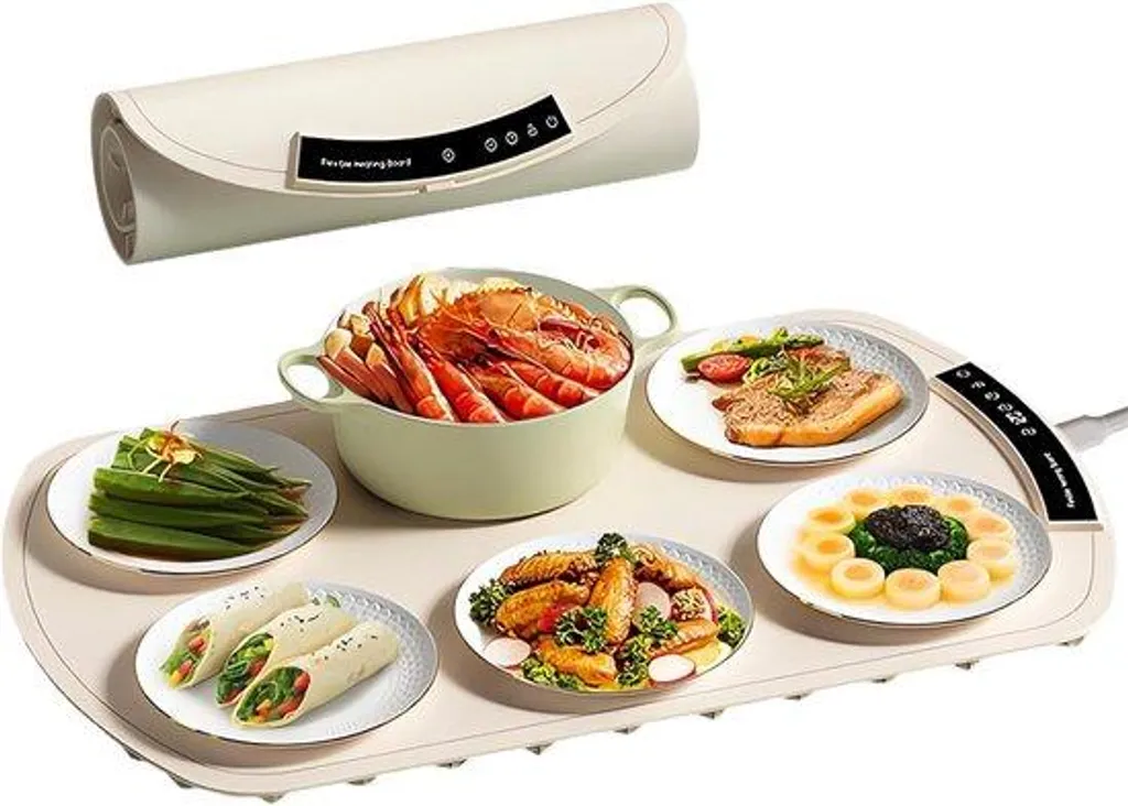 Plaque chauffante électrique en silicone pliable avec thermostat réglable