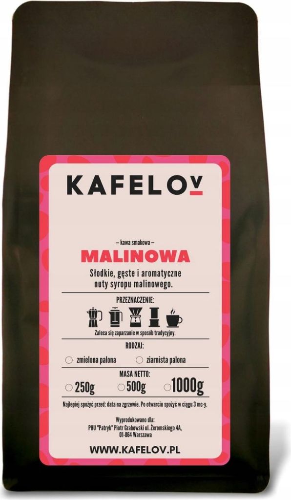 KAFELOV | Kaffeebohnen himbeere 250G - Aromatisch - 100% Arabica - Perfekt für French Press