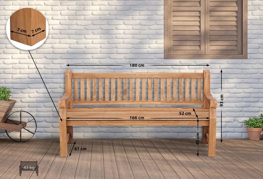 CLP Teakbank Jackson V2 Gartenbank mit Rückenlehne Produktbild 2
