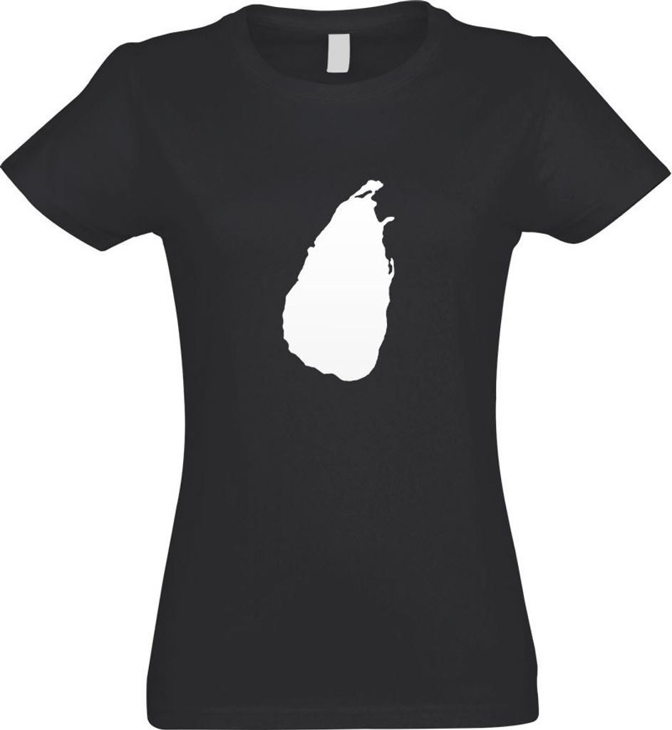 Kiwistar - T-Shirt tailliert - Damen - Graphit - Sri Lanka Umriss Kontur - mit Motiv Bedruckt - Funshirt Design - Sport - Freizeit - Damen - L