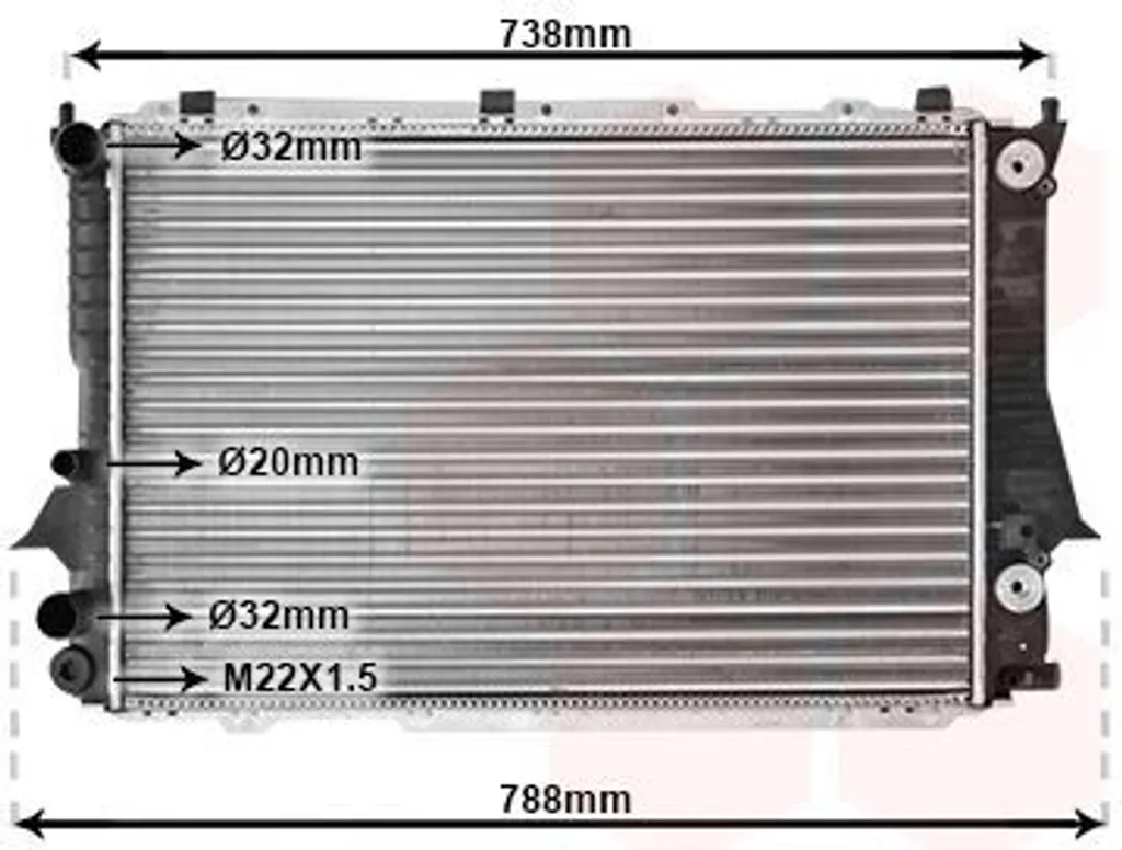Radiateur en aluminium VAN WEZEL pour Audi 100 Limousine et A6 C4