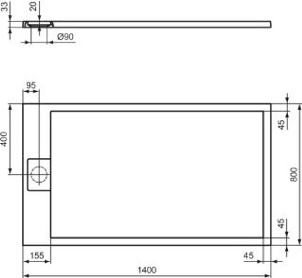 IDEAL STANDARD T5570FR Rechteck-BRW Ultra Flat S i.life
