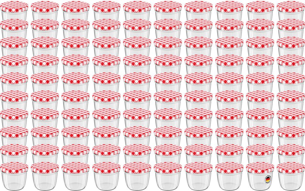 100 Stück WELLGRO Vorratsglas Einmachgläser Schraubdeckel Produktbild 