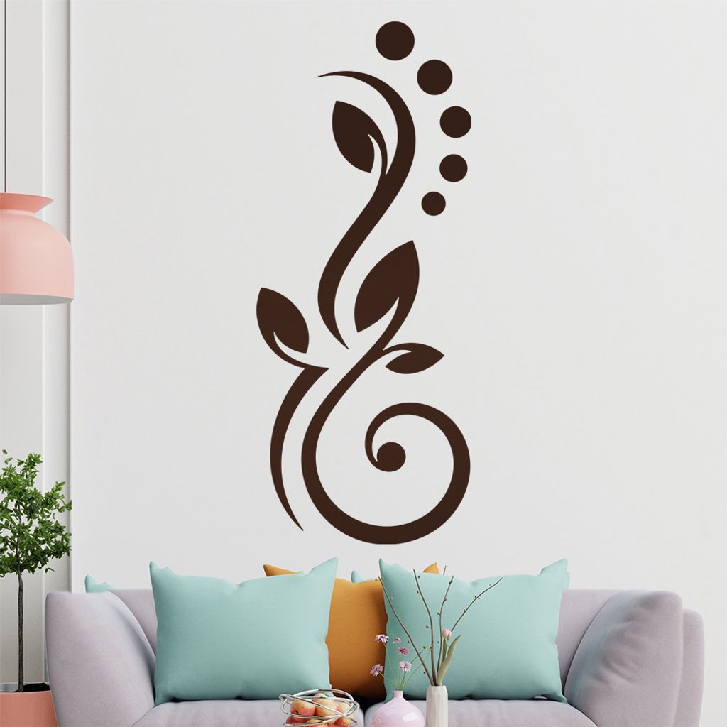 Blüte Linien Punkte Wandtattoo in 6 Größen - Wandaufkleber Wall Sticker - Dekoration, Küche, Wohnzimmer, Schlafzimmer, Badezimmer