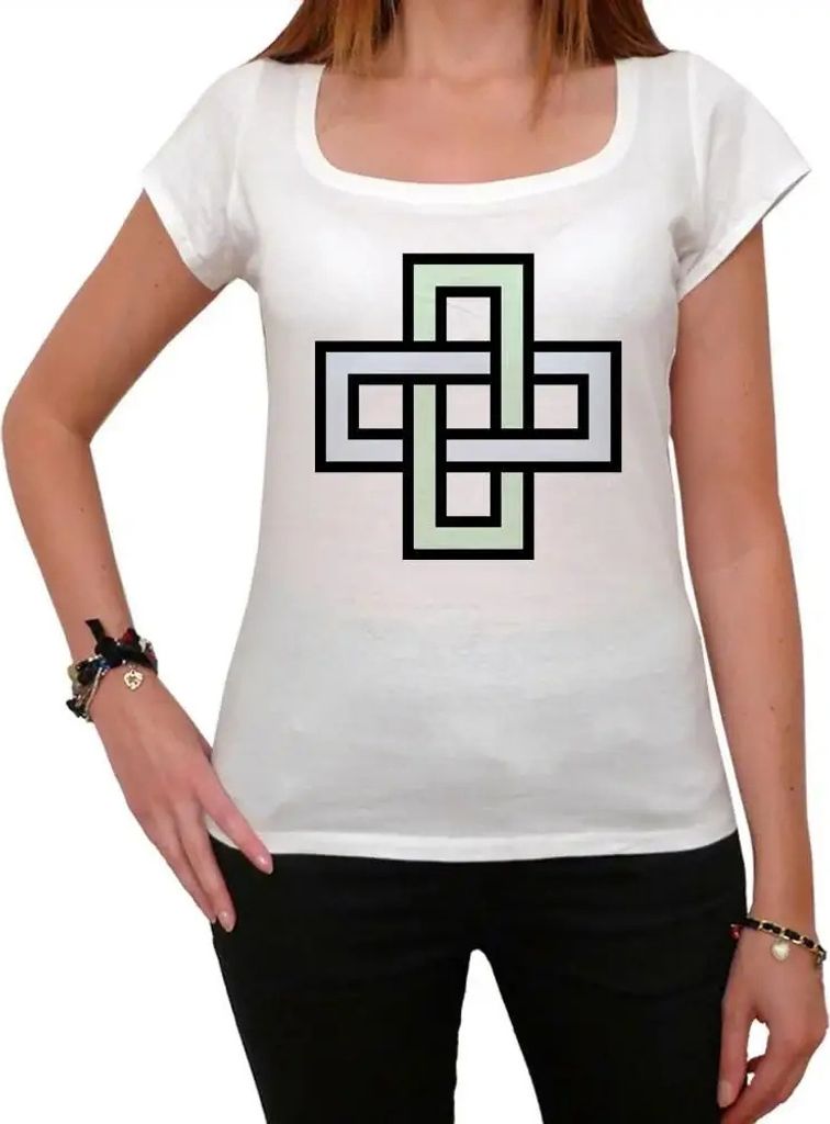 Damen Grafik T-Shirt Keltischer Liebesknoten 2 – Celtic Love Knot 2 – Öko-Verantwortlich Vintage Jahrgang Kurzarm Lustige Druck Geburtstag Ges...