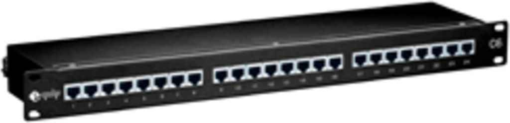 equip PatchPanel 24-Port Cat.6 geschirmt - schwarz (1HE)