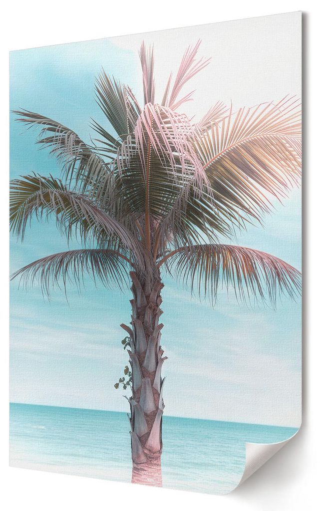 Exotische Palme- Kunstdruck A4 - Modern, romantisch- Wandbild für Wohnzimmer Schlafzimmer & Flur, Modernes Poster Wanddeko, Ungerahmt