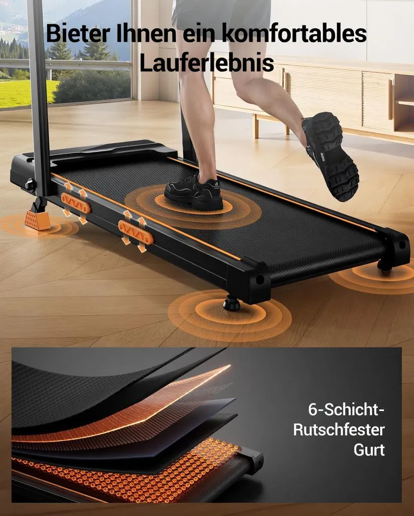 Tapis de course pliable 2,5 CV - 12 programmes et 150 kg de charge - 6