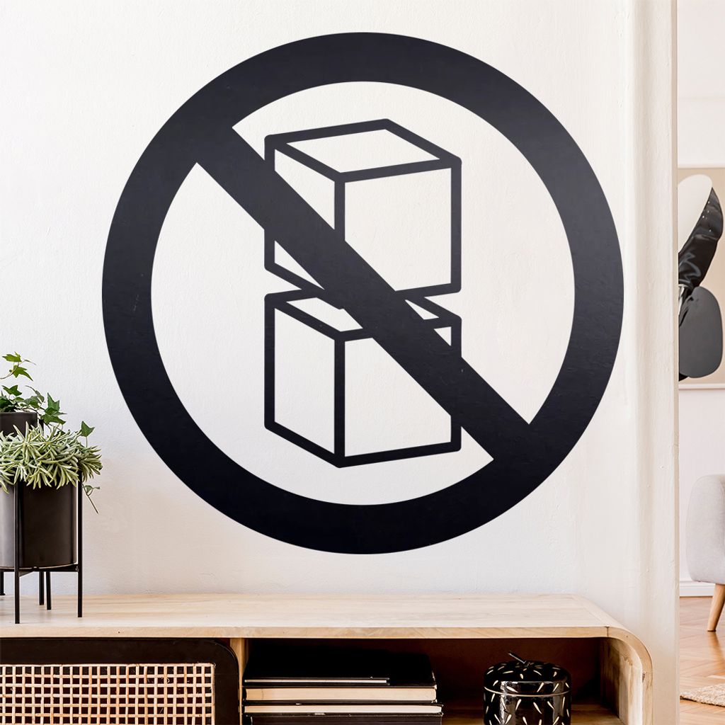 nicht stapeln - Pakete Wandtattoo Wandaufkleber Wall Sticker - Dekoration, Küche, Wohnzimmer, Schlafzimmer, Badezimmer