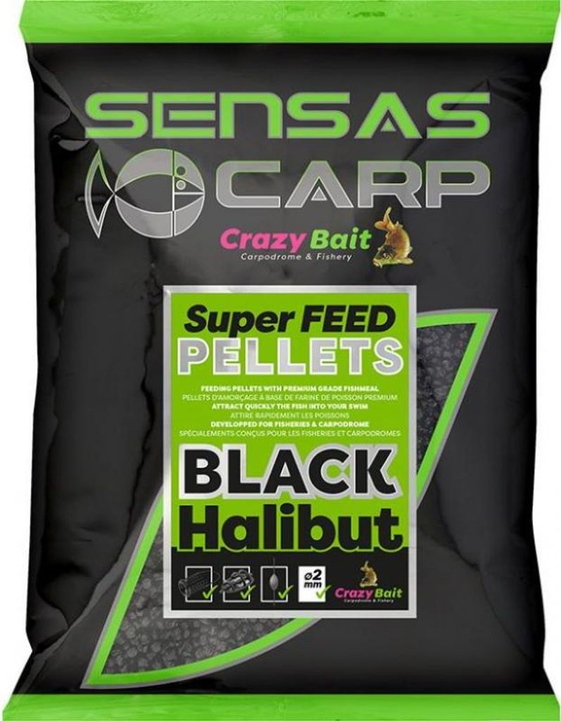 Sensas Super Feed Pellets Black Halibut 4 mm 700 g