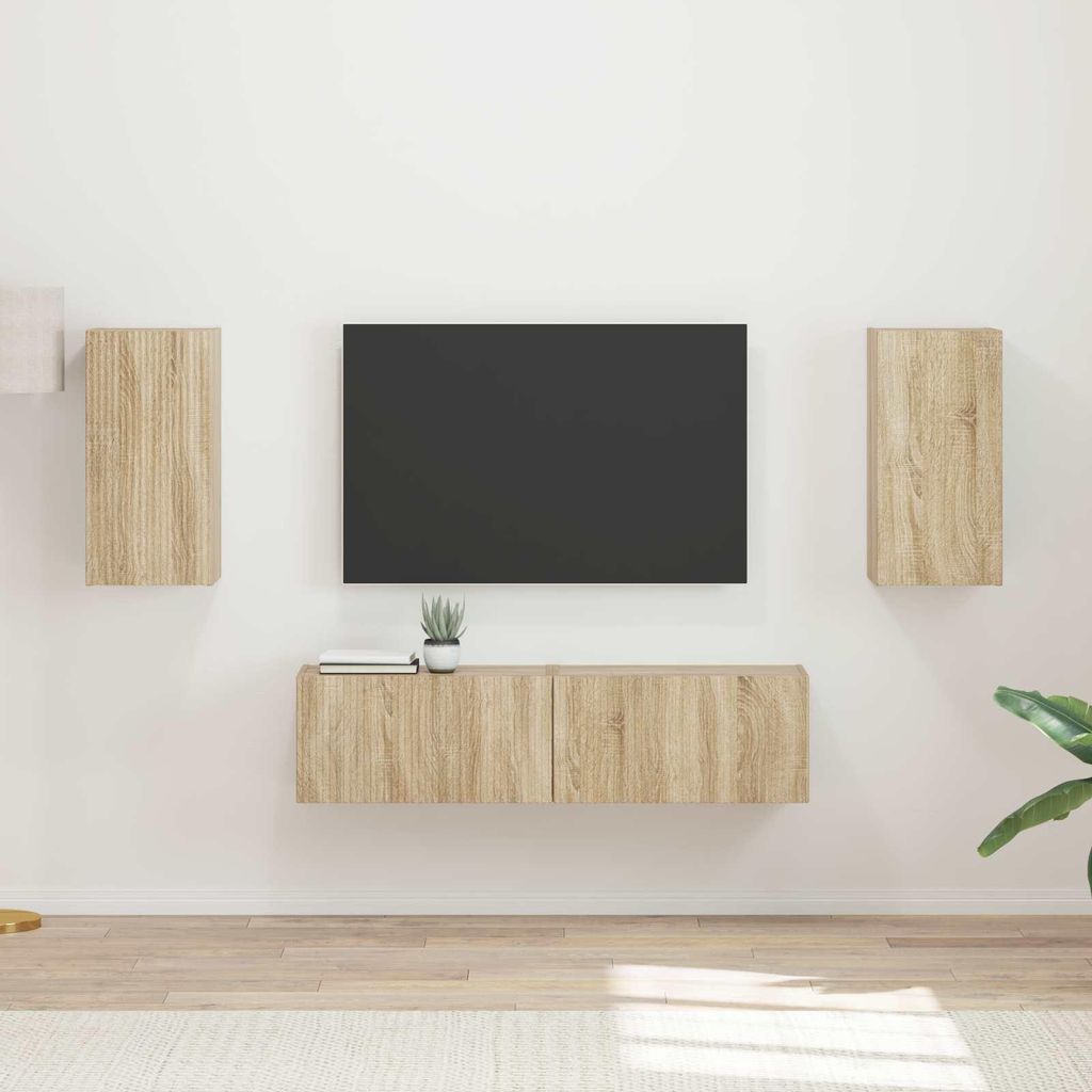 Maison Exclusive - TV-Schrankset 4 pcs Sonoma-Eiche Holzwerkstoff