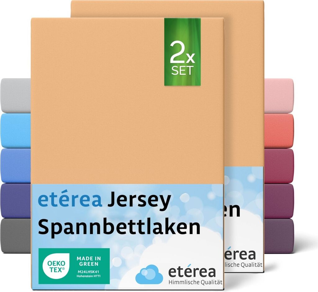 2er Set Jersey Spannbettlaken Sand 60x120 cm - 70x140 cm - Produktbild 