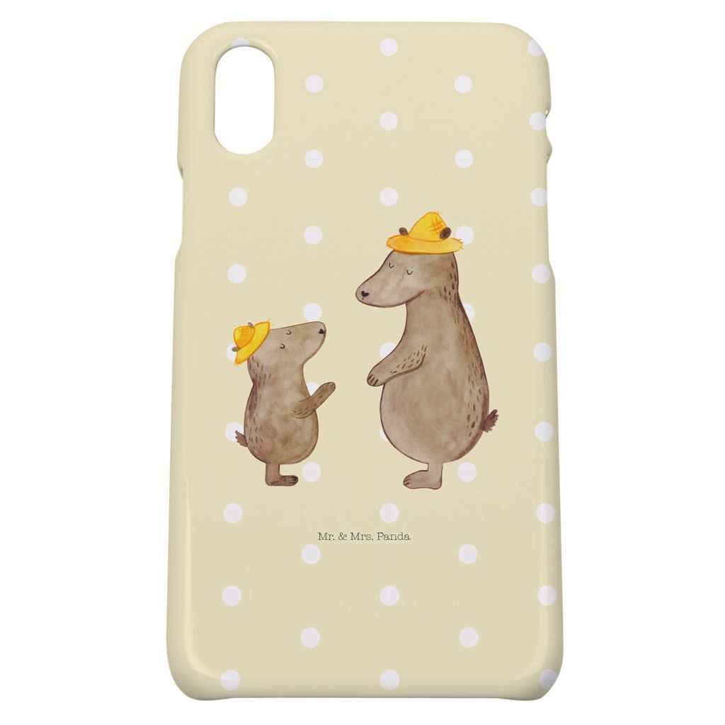 Mr. & Mrs. Panda Iphone 10 Handyhülle Bären mit Hut - Gelb Pastell - Geschenk, Cover, Familie, Handy, Vatertag, Muttertag, X, Case, Papa