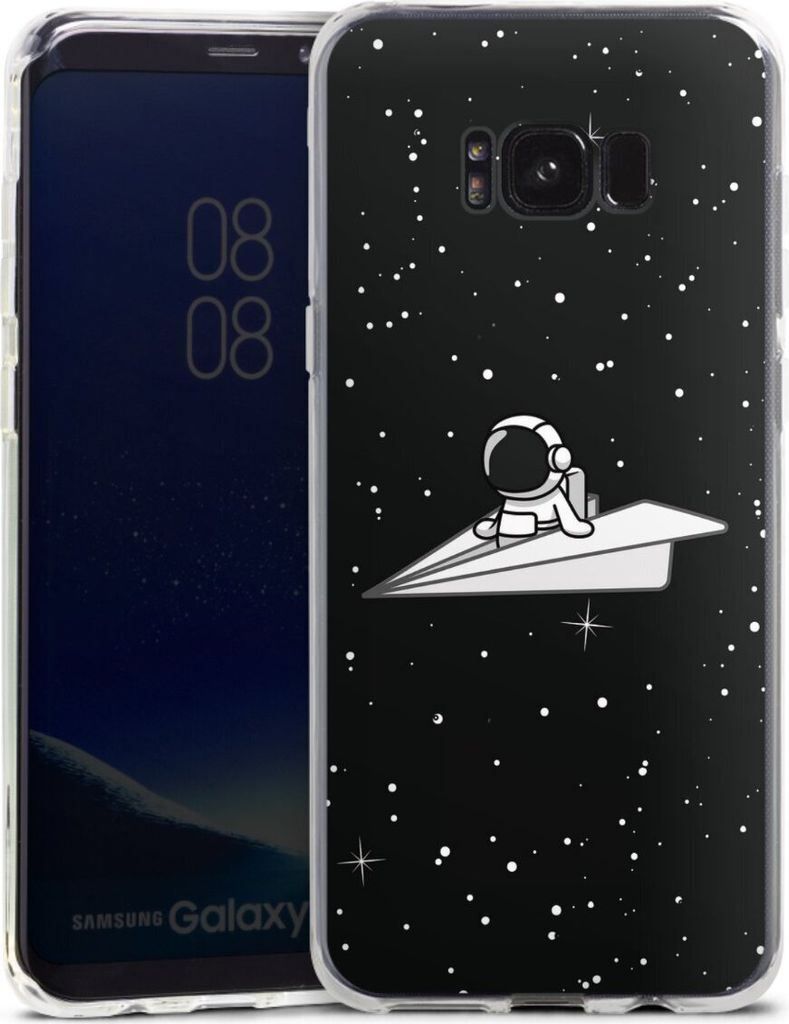 DeinDesign Handyhülle für Samsung Galaxy S8 Plus Silikon Hülle Case Smartphone Schutzhülle Astronaut Comic Papier