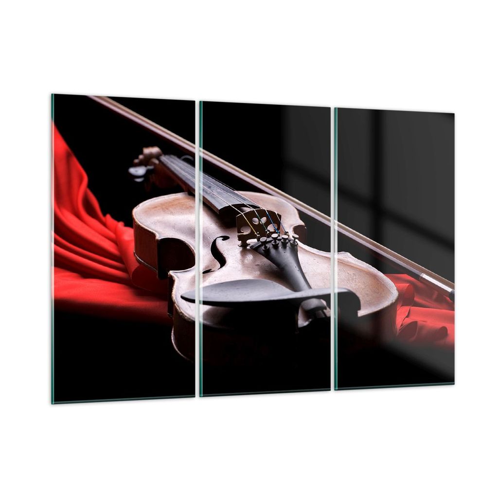 Bilder auf glas - Violine Harmonie Instrument Musik - 105x70cm - Glasbilder - Wandbilder - Kunstdruck - Wanddekoration aus Glas - Glas Bilder - Wan...