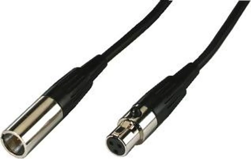 Câble de rallonge mini XLR 3 pôles Monacor MCM-500/SW noir de 5m