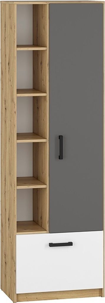 Marmex Möbel Kinderregal FINI 03 mit Schublade für Kleidung, Spielzeug, Bücher