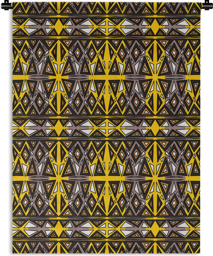 MuchoWow Wandteppich Wandbehang Afrika - Geometrie - Muster 120x160 cm Tapisserie Dekoration Wandtuch - Wohnzimmer - Moderne