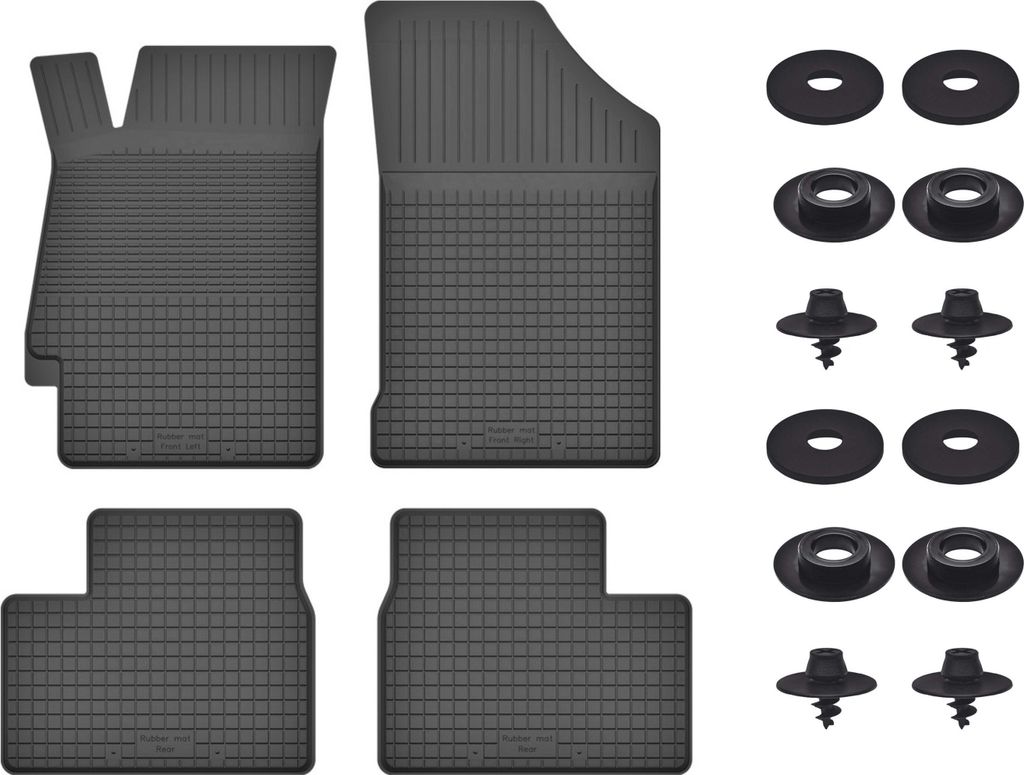 Gummimatten Mit Stoppern Für: Kia Rio Iv (2017-) Schwarz Set