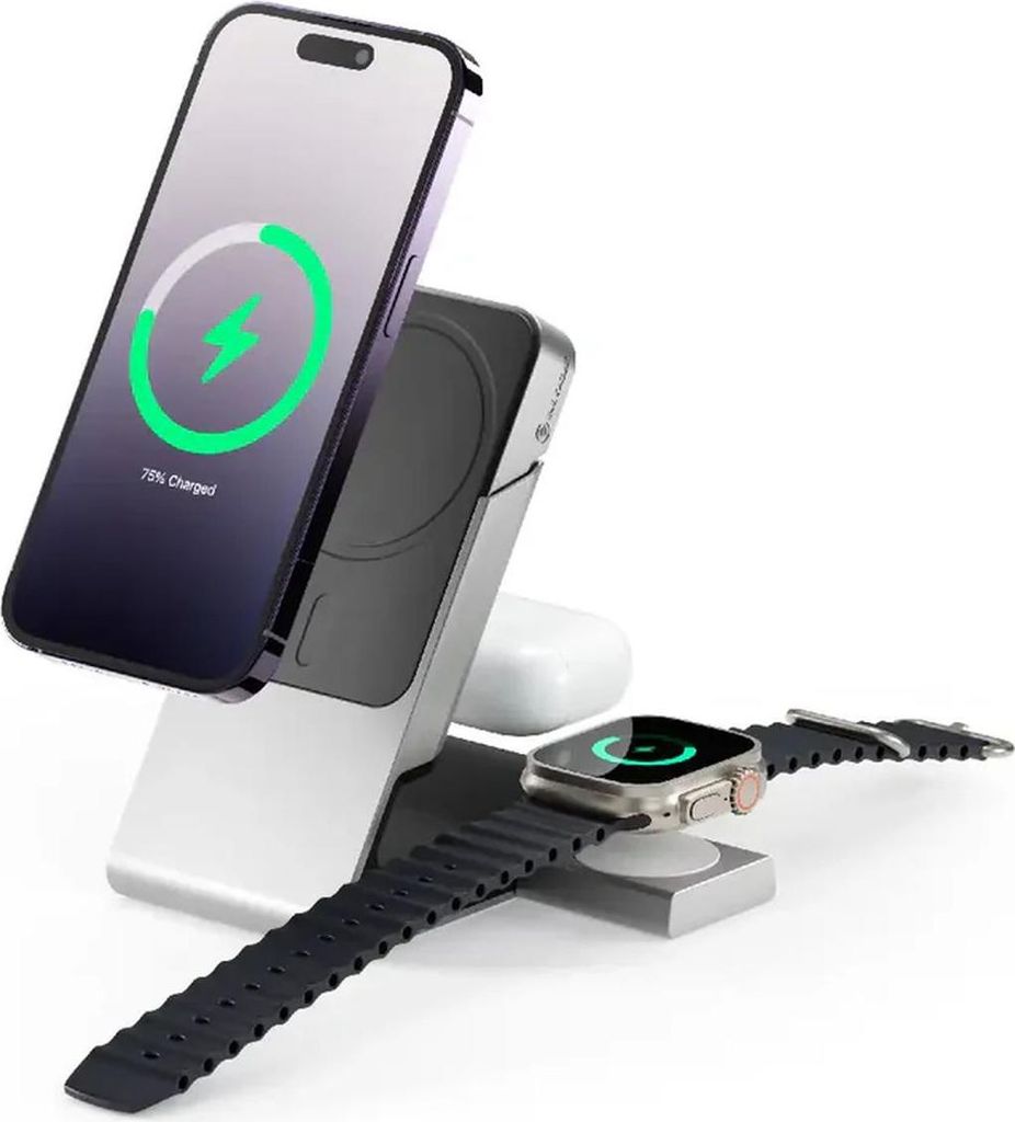 Alogic Matrix+ 3-in-1 Magnetic Charger+Power Bank+AW Puk grey