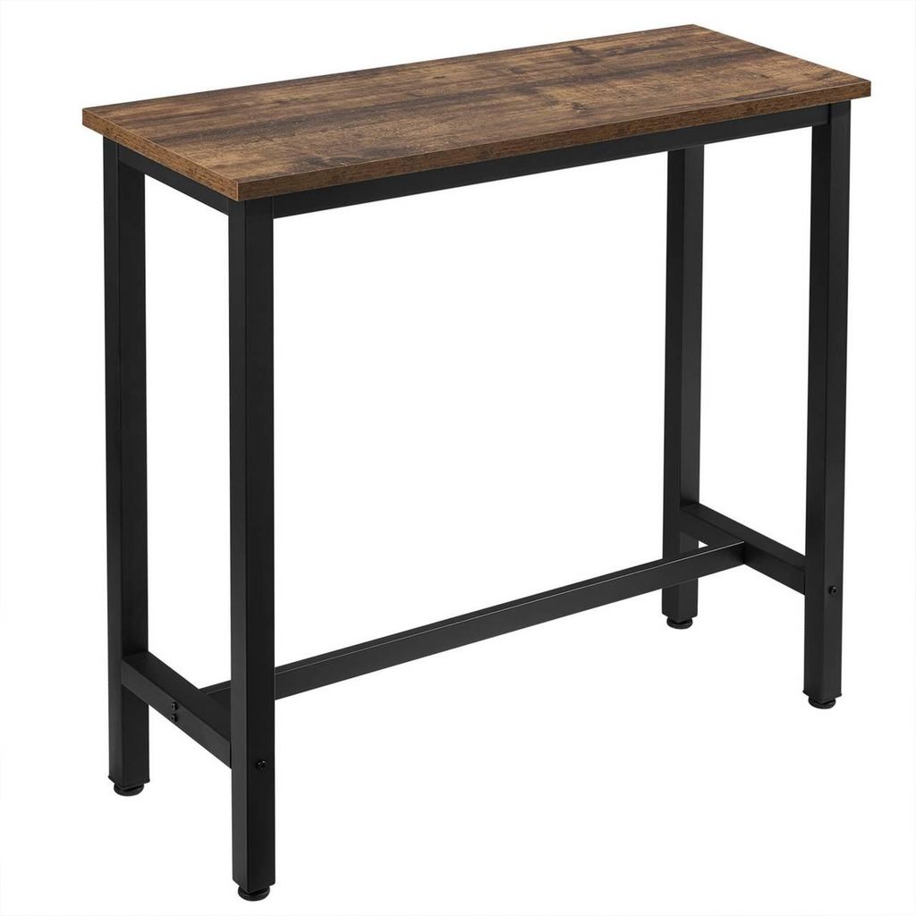WOLTU 1x Bartisch Esstisch, Metallgestell, Tischplatte aus MDF, 100x40x100cm(BxTxH) : Holz Vintage Farbe: Holz Vintage