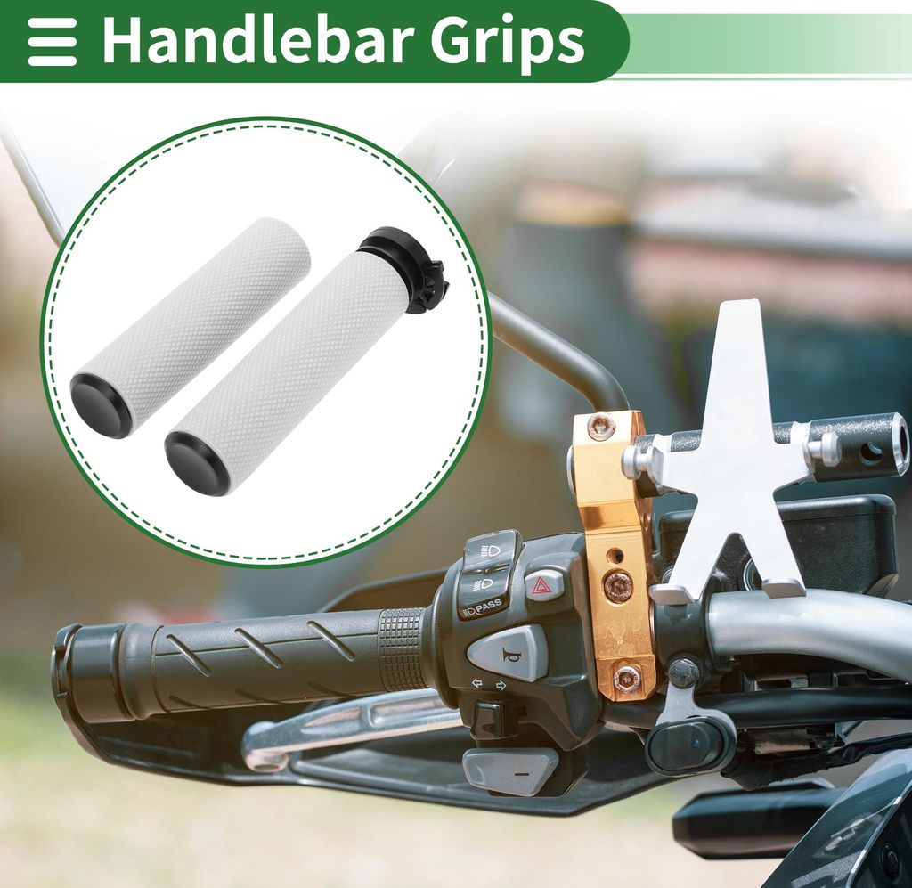 7/8" 22mm 15/16" 24mm Motorrad Lenkergriffe Abdeckung Set Rutschfeste TPU Lenkergriffe für Motorrad Roller Fahrrad ATV Weiß 1 Satz