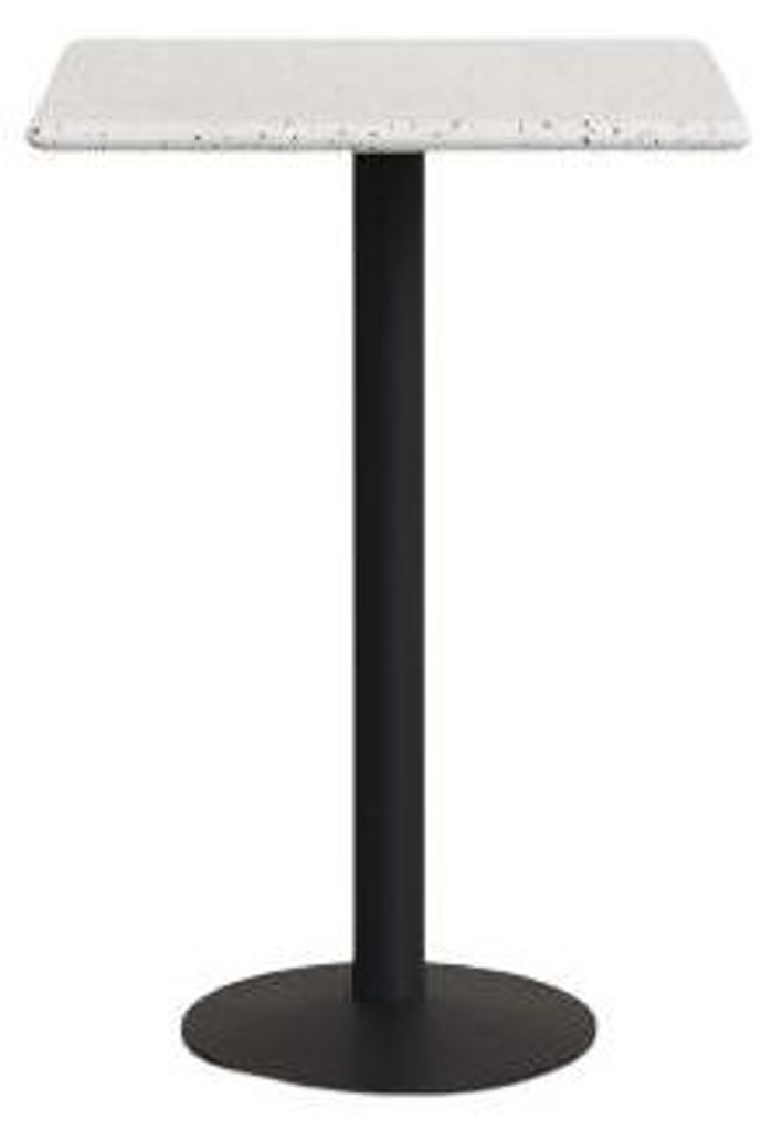Hoher Bartisch Saura 70 x 70 x 99 cm Stahl Terrazzo Zement Schwarz Weiß