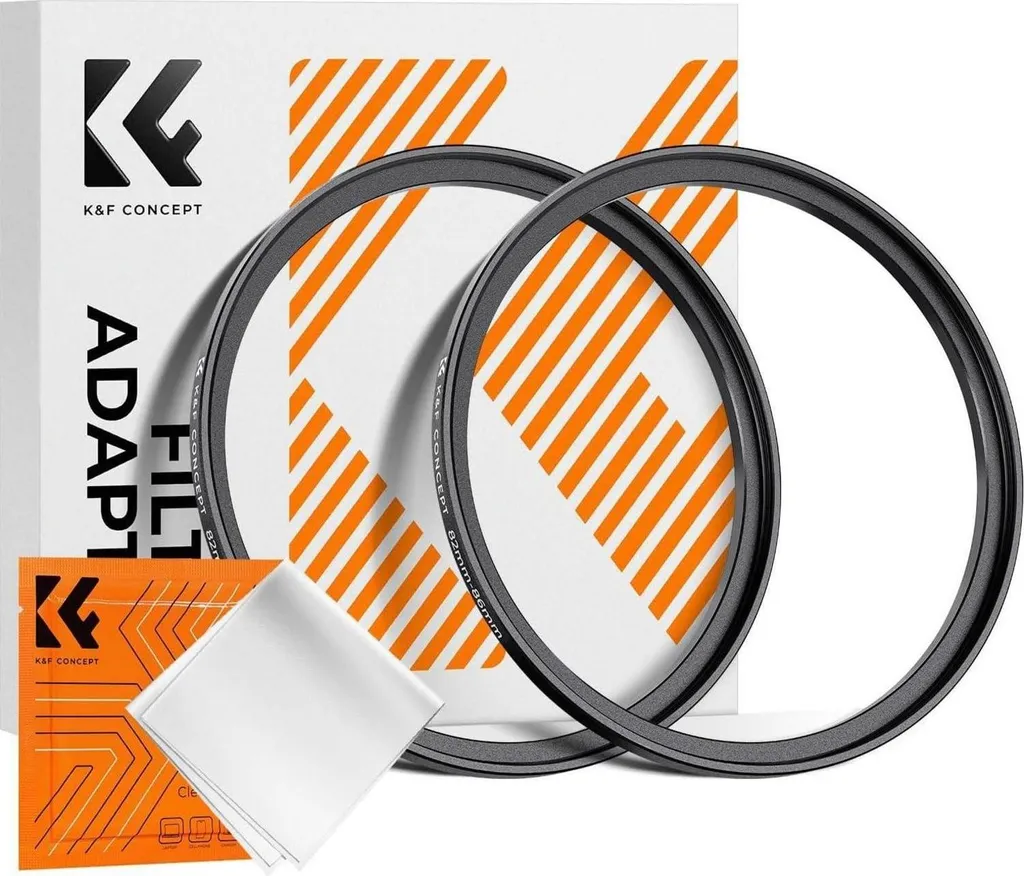 K&F Concept Bague d'Adaptation Step Up 77-82mm en Alliage d'Aluminium Noir