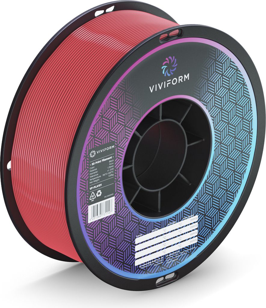 Viviform PLA+ Filament für 3D Drucker, 1kg Rolle, Durchmesser 1,75mm +/- 0,03mm, Rosa