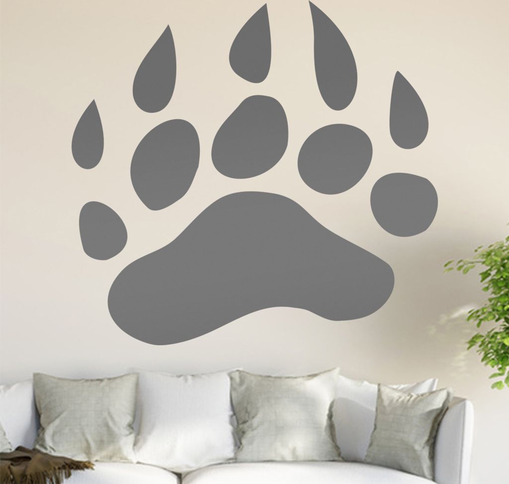 Bärentatze Wandtattoo in 6 Größen - Wandaufkleber Wall Sticker - Dekoration, Küche, Wohnzimmer, Schlafzimmer, Badezimmer