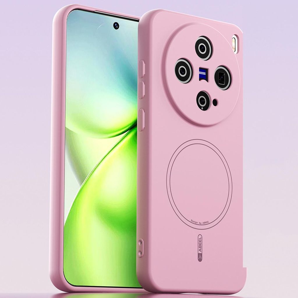 Magnetische Handyhülle für Vivo X200 Pro Mini, MagSafe kompatible, Flüssig Silikon Stoßfest Kratzfest Hülle Pink