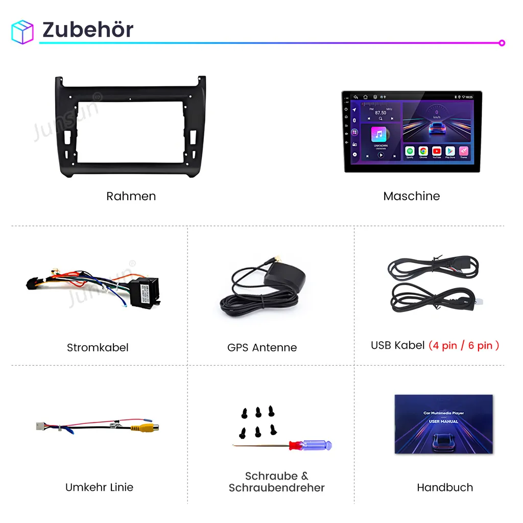 Navigatore 9" HD VW Polo 2008-2020 Android 13 Carplay Android Auto - 18
