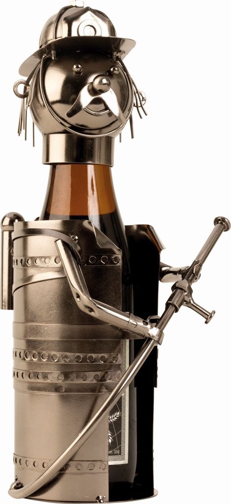 Moderner Bier Flaschenhalter Flaschenständer Feuerwehrmann Produktbild 