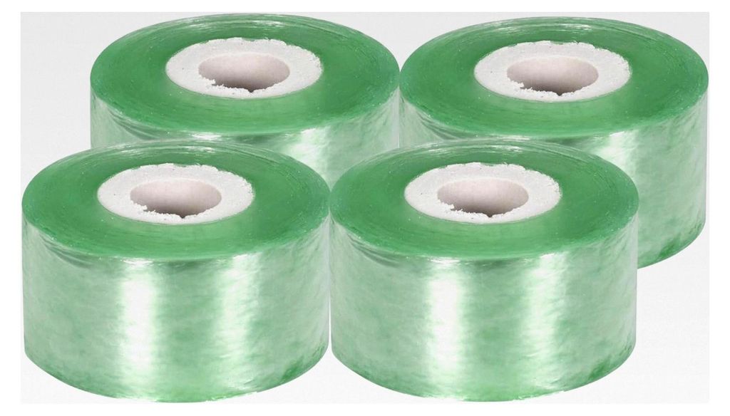 4 Rollen Pfropfband Set, 200 m * 3 cm, Dehnbares Veredelungsband für Pflanzen, Wundverschluss und Reparatur im Garten - Grün (4 Stück)