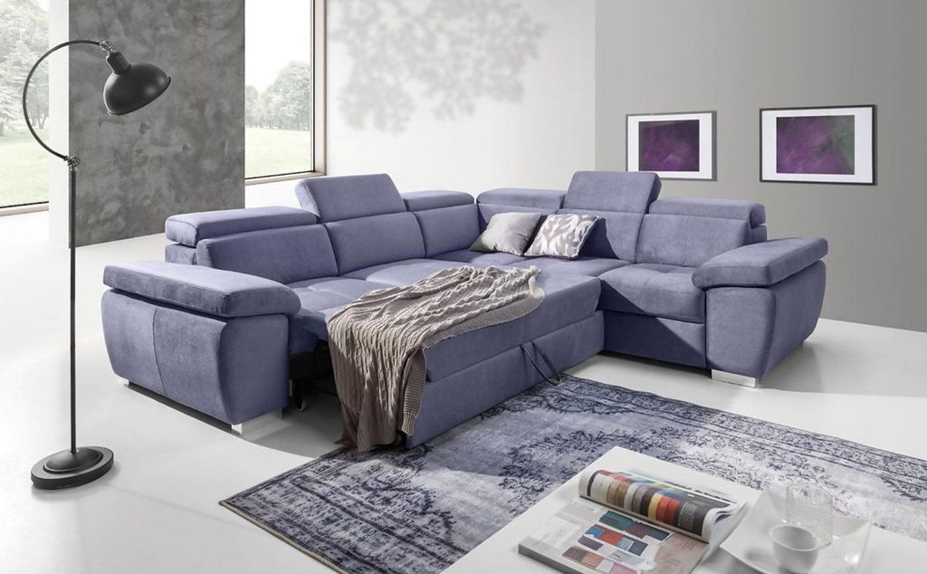 XXL Polster Wohnlandschaft Sofa Eck Sitz Polster Schlaf Garnitur Couchen Sofas