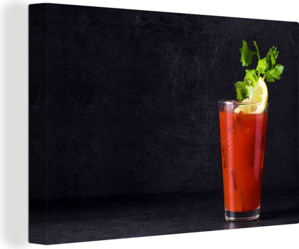 OneMillionCanvasses - Leinwandbilder - 140x90 cm, Getränk - Glas - Bloody Mary - Rot, Wandbilder Kunstdruck Wanddekoration - Foto auf Leinwand -...