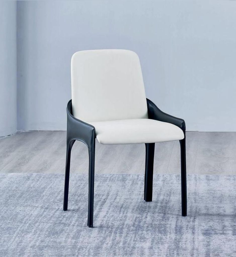 Moderner Weiß-Schwarzer Esszimmer Stuhl Designer Esszimmer Möbel Stuhl