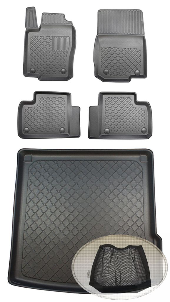 SET Kofferraumwanne Gummifußmatten für Mercedes GLE-Klasse GLE-Coupé 4Matic Allradantrieb C292 Geländewagen SUV-Coupé 5-türer 2015-