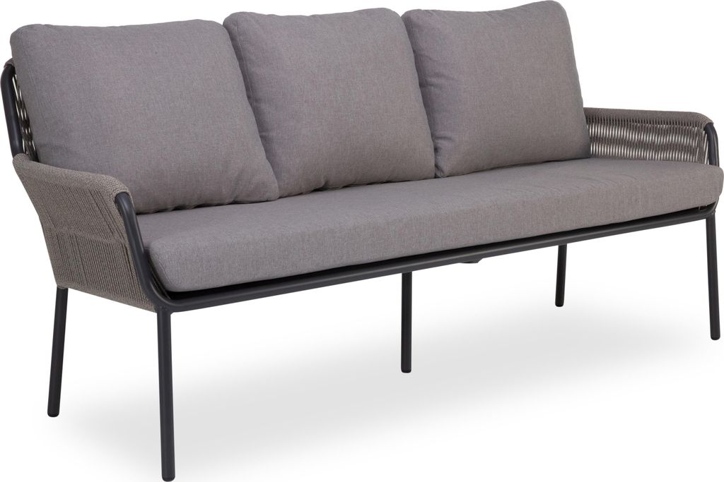 casa NOVA Sitzbank 3-Sitzer Como BHT 198x86x59 cm grau Holzbank