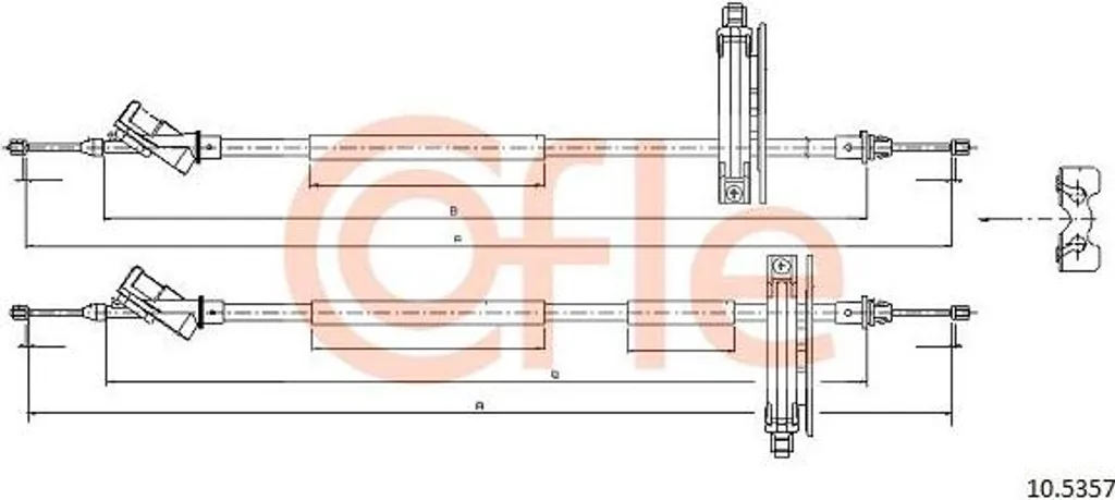 Câble de frein à main COFLE 10.5357 compatible OE 1069081 pour Focus