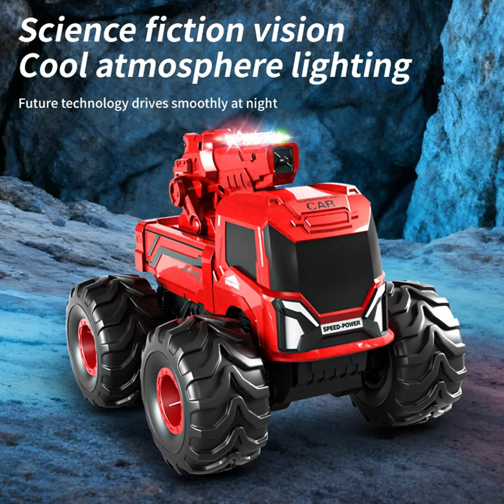 Camion RC incassable pour terrains difficiles avec jet d'eau et LED 360°