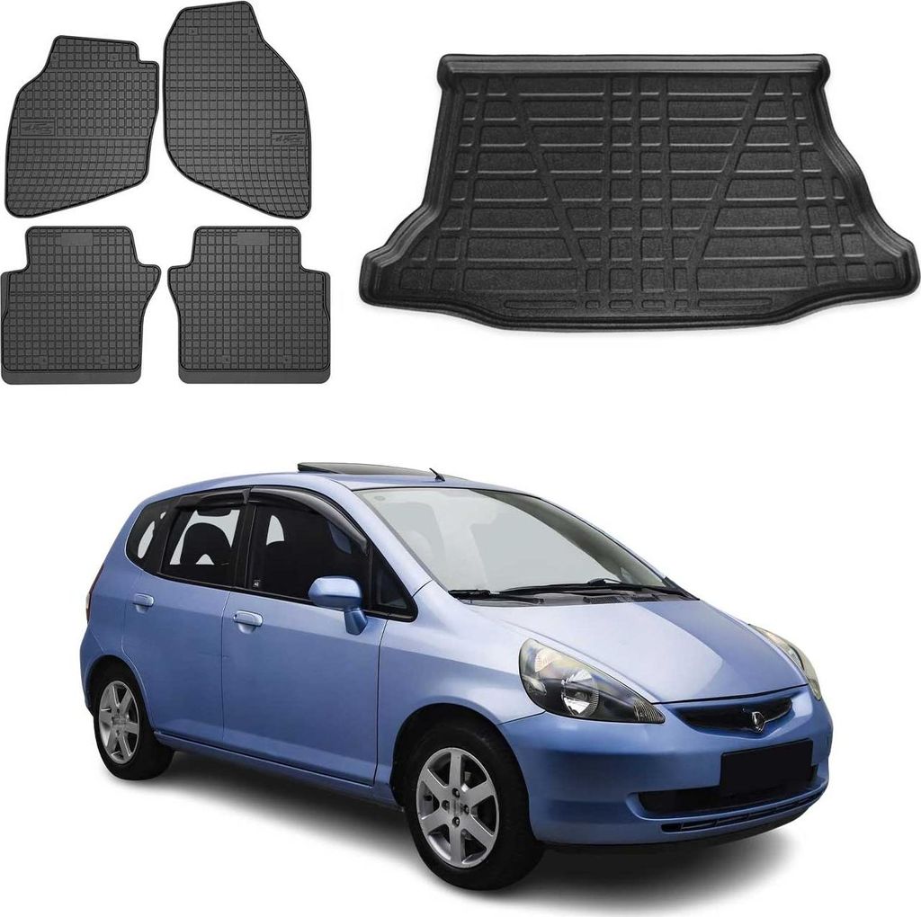 Fußmatten & Kofferraumwanne Set für Honda Jazz 2001-2008 Produktbild 